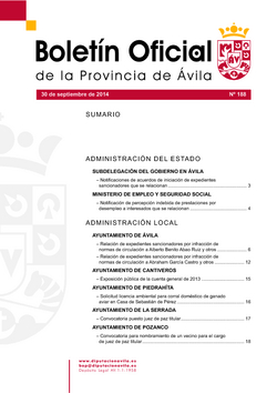 Boletín Oficial de la Provincia del martes, 30 de septiembre de 2014