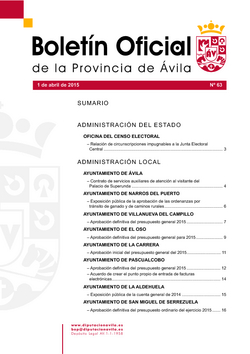 Boletín Oficial de la Provincia del miércoles, 1 de abril de 2015
