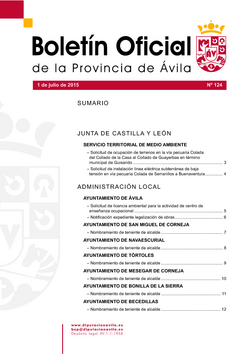 Boletín Oficial de la Provincia del miércoles, 1 de julio de 2015
