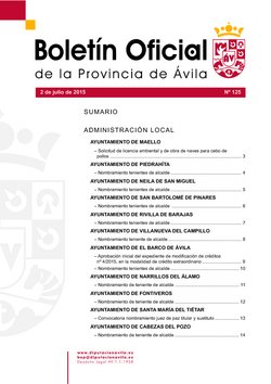 Boletín Oficial de la Provincia del jueves, 2 de julio de 2015