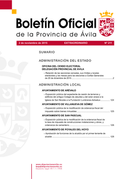 Boletín Oficial de la Provincia del lunes, 2 de noviembre de 2015