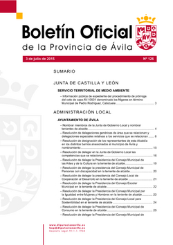 Boletín Oficial de la Provincia del viernes, 3 de julio de 2015