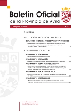 Boletín Oficial de la Provincia del lunes, 3 de agosto de 2015