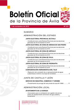 Boletín Oficial de la Provincia del martes, 3 de noviembre de 2015