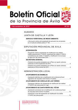 Boletín Oficial de la Provincia del miércoles, 4 de noviembre de 2015