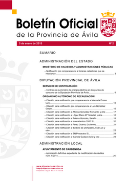 Boletín Oficial de la Provincia del miércoles, 18 de febrero de 2015