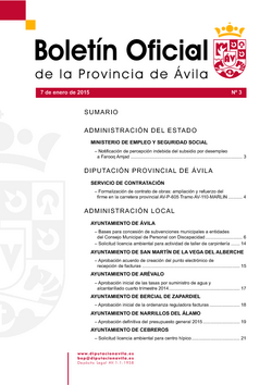 Boletín Oficial de la Provincia del miércoles, 7 de enero de 2015