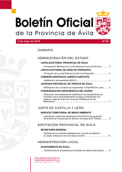 Boletín Oficial de la Provincia del viernes, 8 de mayo de 2015