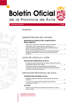 Boletín Oficial de la Provincia del viernes, 10 de abril de 2015