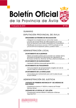 Boletín Oficial de la Provincia del jueves, 11 de junio de 2015