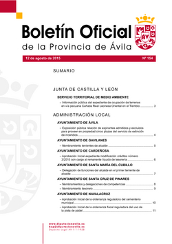 Boletín Oficial de la Provincia del miércoles, 12 de agosto de 2015