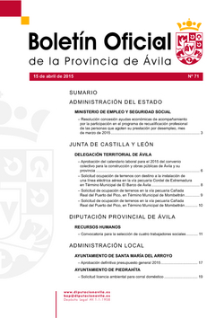 Boletín Oficial de la Provincia del miércoles, 15 de abril de 2015