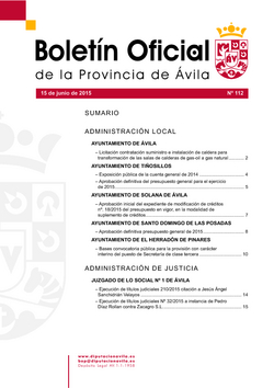 Boletín Oficial de la Provincia del lunes, 30 de noviembre de 2015