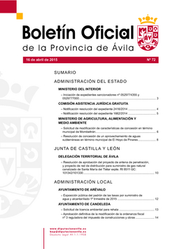 Boletín Oficial de la Provincia del jueves, 16 de abril de 2015