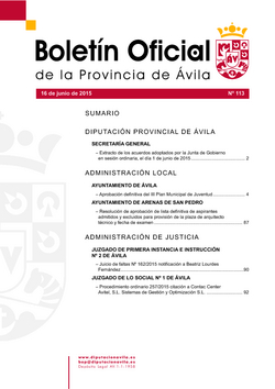 Boletín Oficial de la Provincia del martes, 16 de junio de 2015