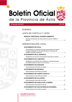 Boletín Oficial de la Provincia del jueves, 16 de julio de 2015