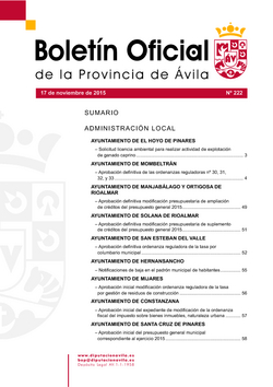 Boletín Oficial de la Provincia del martes, 17 de noviembre de 2015