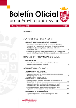 Boletín Oficial de la Provincia del jueves, 17 de diciembre de 2015