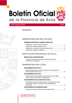 Boletín Oficial de la Provincia del miércoles, 18 de marzo de 2015