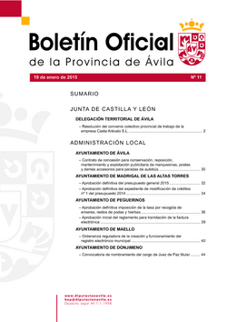 Boletín Oficial de la Provincia del lunes, 19 de enero de 2015