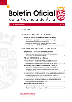 Boletín Oficial de la Provincia del miércoles, 19 de agosto de 2015