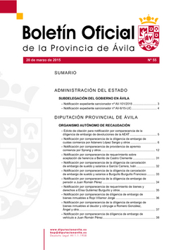 Boletín Oficial de la Provincia del viernes, 20 de marzo de 2015