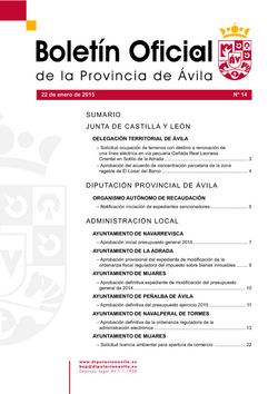 Boletín Oficial de la Provincia del viernes, 30 de enero de 2015