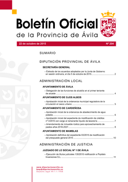 Boletín Oficial de la Provincia del jueves, 22 de octubre de 2015