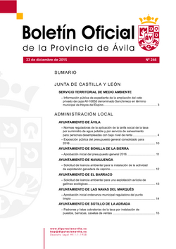 Boletín Oficial de la Provincia del miércoles, 23 de diciembre de 2015
