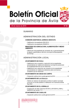 Boletín Oficial de la Provincia del miércoles, 25 de marzo de 2015