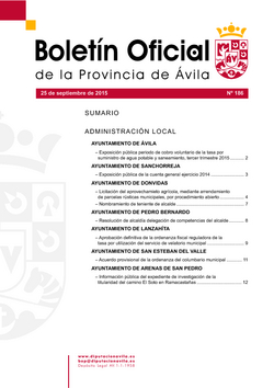 Boletín Oficial de la Provincia del viernes, 25 de septiembre de 2015