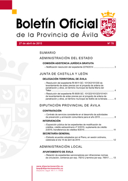 Boletín Oficial de la Provincia del lunes, 27 de abril de 2015