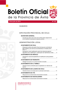 Boletín Oficial de la Provincia del martes, 28 de julio de 2015