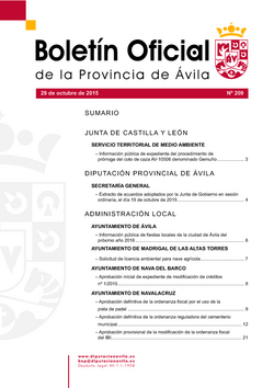 Boletín Oficial de la Provincia del lunes, 30 de noviembre de 2015