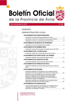 Boletín Oficial de la Provincia del miércoles, 30 de diciembre de 2015