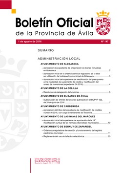 Boletín Oficial de la Provincia del lunes, 1 de agosto de 2016