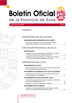 Boletín Oficial de la Provincia del jueves, 3 de marzo de 2016