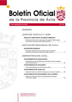 Boletín Oficial de la Provincia del martes, 6 de septiembre de 2016