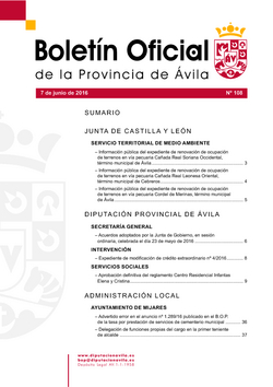 Boletín Oficial de la Provincia del martes, 7 de junio de 2016