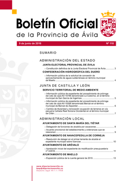 Boletín Oficial de la Provincia del jueves, 9 de junio de 2016