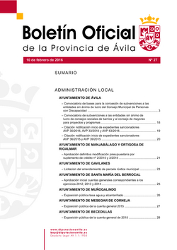 Boletín Oficial de la Provincia del miércoles, 10 de febrero de 2016