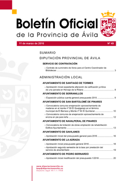 Boletín Oficial de la Provincia del viernes, 11 de marzo de 2016