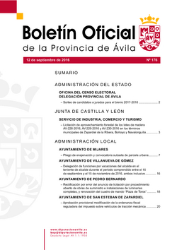 Boletín Oficial de la Provincia del lunes, 12 de septiembre de 2016