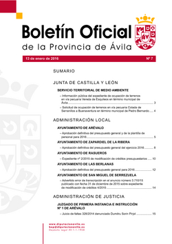 Boletín Oficial de la Provincia del miércoles, 13 de enero de 2016