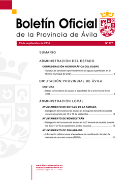 Boletín Oficial de la Provincia del martes, 13 de septiembre de 2016