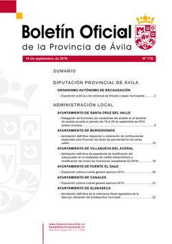 Boletín Oficial de la Provincia del miércoles, 14 de septiembre de 2016
