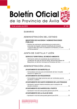 Boletín Oficial de la Provincia del viernes, 14 de octubre de 2016