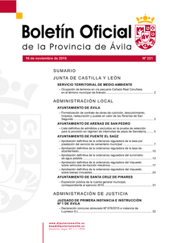 Boletín Oficial de la Provincia del miércoles, 16 de noviembre de 2016