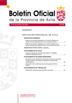 Boletín Oficial de la Provincia del jueves, 17 de noviembre de 2016