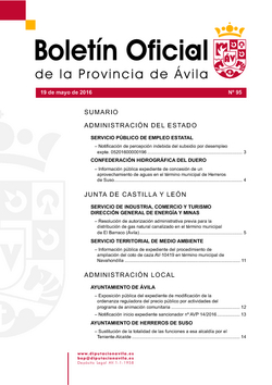 Boletín Oficial de la Provincia del jueves, 19 de mayo de 2016